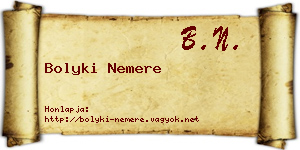 Bolyki Nemere névjegykártya